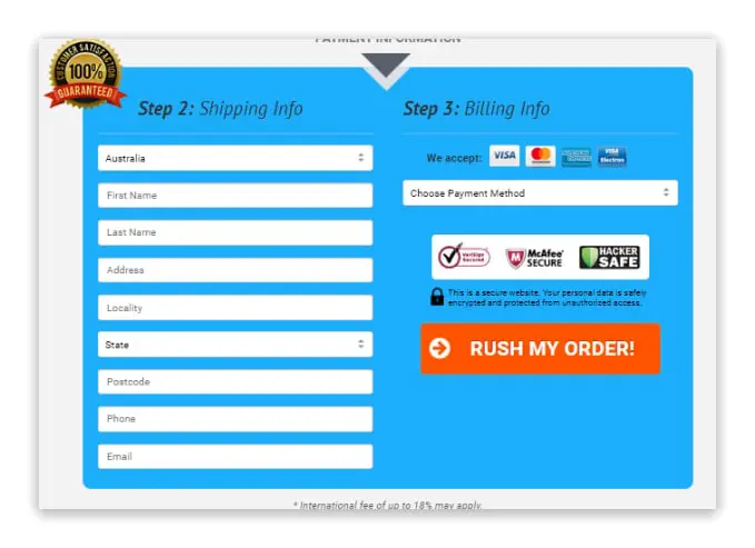 Nexalyn Tablets Checkout Page